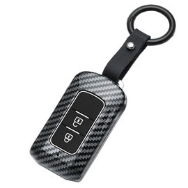 Otai ABS Carbon Fiber Car Key Cover Case fit for Mitsubishi Outlander 3 Lancer 10 L200 ASX Colt Key Shell Accessories (Black 2 Buttons)