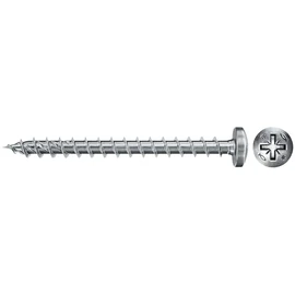 Fischer 200 x Chipboard Screws Power-Fast II 4.5 x 40 mm Pan Head with Phillips Full Thread Galvanised Blue Passivated (Item No. 670339)