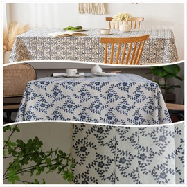 Linen Floral Fabric by The Yard - Upholstery Fabric by The Yard Sewing Quilting Fabric 62 Inch Width for Chairs Sofas Tablecloth Curtains Reupholstery DIY Projects - 1 Yard