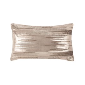 SAFAVIEH Home Collection Prasla Taupe/Gold 12 x 20-inch Metallic Beaded Rectangle Sofa Chaise Lounge Chair Living Room Bedroom Decorative Accent Pillow PLS7147A-1220, 12"x22"