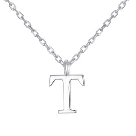 Philip Jones Sterling Silver Initial T Necklace