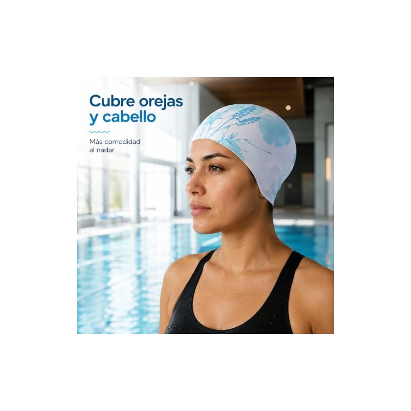 Toddmomy Gorro de Baño de Silicona Reversible Estampado, Gorra de