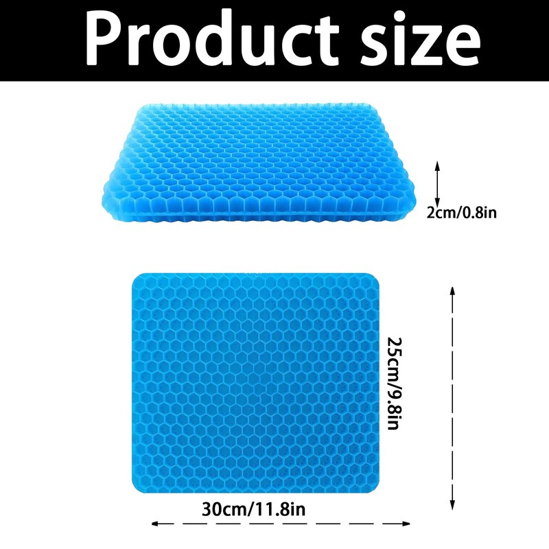 JISRKP Double-Layer Thick Honeycomb Cushion With Cloth Cover, Large Gel