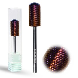 Curacoro Nail Drill Bits 3/32'' - L-Shape Smooth Stop Barrel Carbide Bit (Fine) for Professional Finish, Gently Remove, Buff & Polish Gel Nails, Nail Art Pedicure Manicure Salon & Home