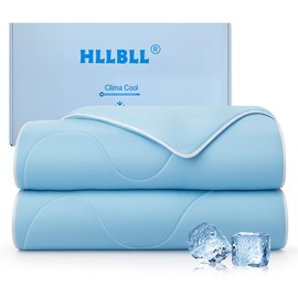 HLLBLL® Cooling Comforter, Ultra Cold Fiber Technology, All-Season Lightweight Blanket to Quickly Cool Down,Deep Sleep Throughout The Night (Aqua Blue, Twin/Twin XL (68"x90"))
