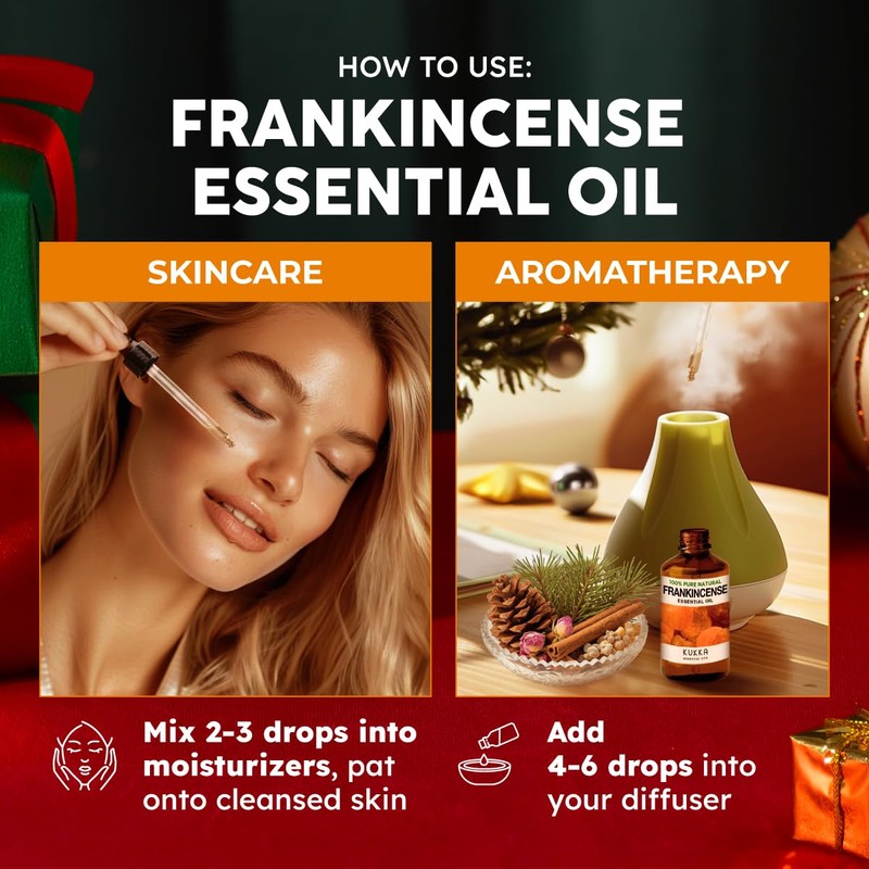 KUKKA essential oils Frankincense Oil for Skin & Peppermint Oil