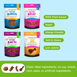 Bright Planet Pet | Backyard BBQ Variety Plant-Based Vegan Dog Treats - 6oz | Sustainable Natural Clean Label Hypoallergenic Allergy-Friendly | Low-Calorie Soft Veggie Dog Treats | Made in USA