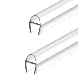 2 Pack U-Type Frameless Shower Door Seal, 78" x 3/8" Shower Door Side Seal Strip Bottom Seal Door Sweep for 3/8" Thick Glass Waterproof and Super Clear-Stop Shower Leaks Seal Strips