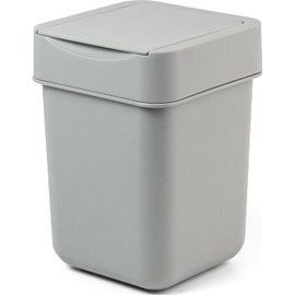 carrotez Mini Trash Can, Countertop Trash Can 2 Liter/ 0.5 Gallon, Mini Wastebasket, Garbage Container Bin for Coffee Area, Bathroom, Kitchen, Office, Tabletop- Grey