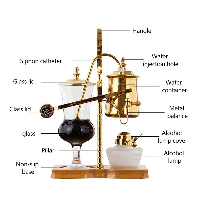 RudiUsoy Siphon Coffee Maker Kit, 400ML/13.5Oz Belgian/Belgium Family Balance Syphon