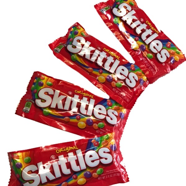 Skittles Original 2.1 oz (61.5 g) x 4 Bags Bulk Set Soft Candy Imported Sweets