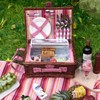 HYBDAMAI Wicker Picnic Basket for 4 with Waterproof Picnic Blanket