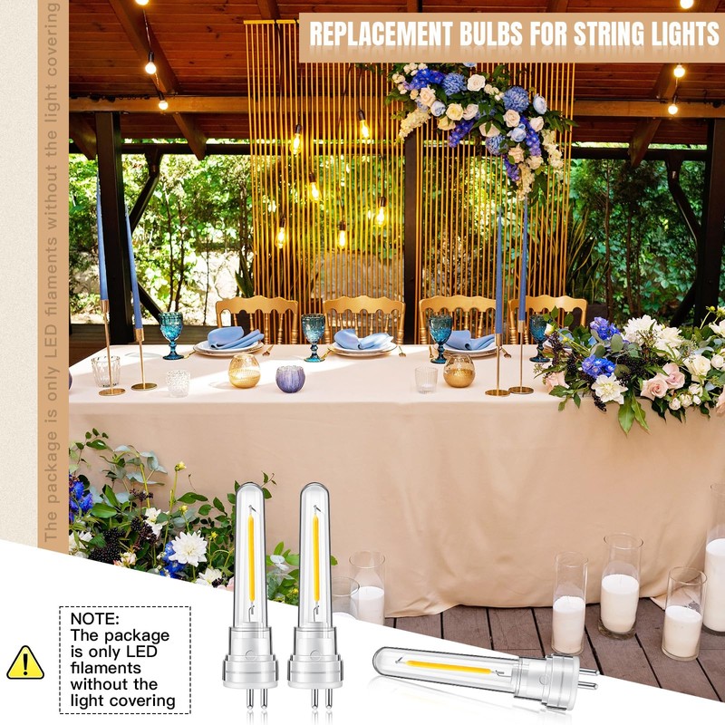 Rossesay 12 Pcs S14 Bulbs for Outdoor String Lights 1.5