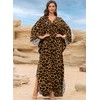 Yanziliu Women Kaftan Dresses Plus Size V-Neck Batwing Sleeves Beach