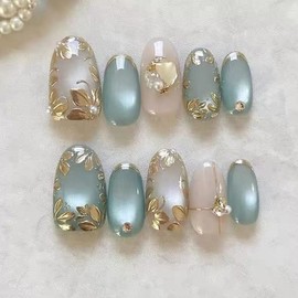 Nail Tip Fake Nails | One-touch Easy Installation, Mechanical Wear, Short, Almond Shape, Natural, Reusable, For Beginners, Everyday Use, Work (MY204)