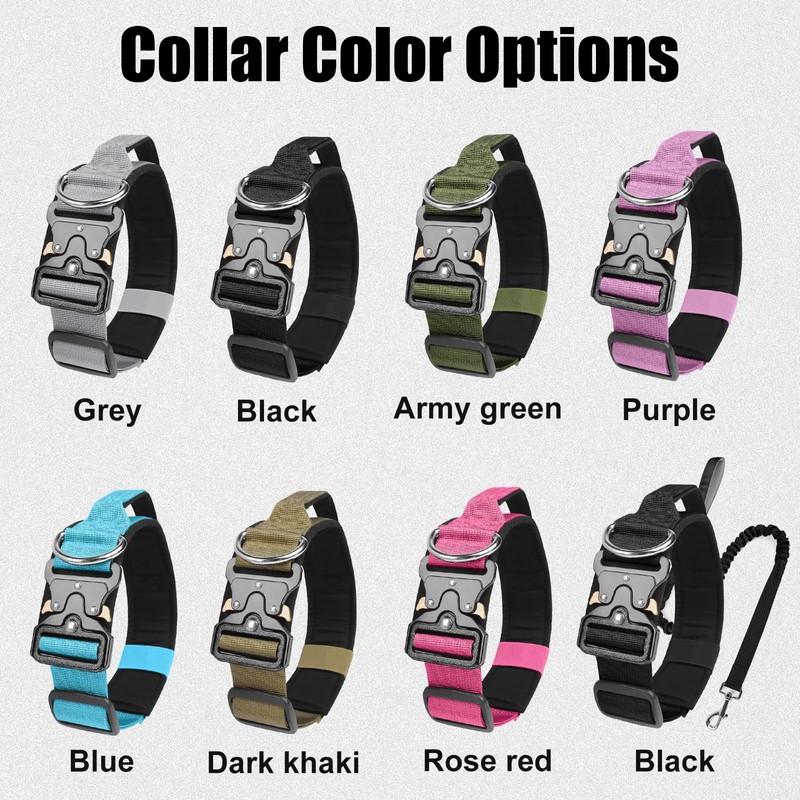 AKOFIC Tactical Dog Collar, Heavy Duty Wide Dog Collar with