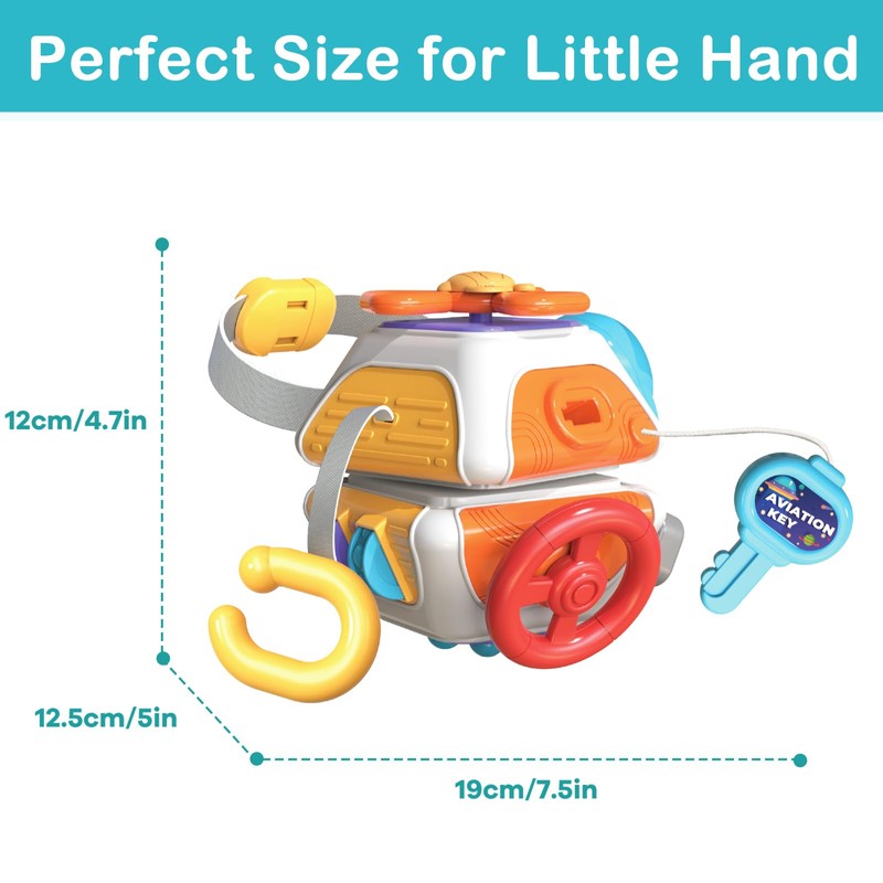 Baby Busy Cube Toys, Montessori Sensory Travel Toys for Toddler