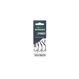 Korda Ready Tied Spinner Hook Sections: Size 5 Barbless | Pre-Tied Carp Fishing Rigs with Spinner, Krank, Kurv Hooks | Micro Swivel Hooklink | Perfect for Carp & Coarse Anglers