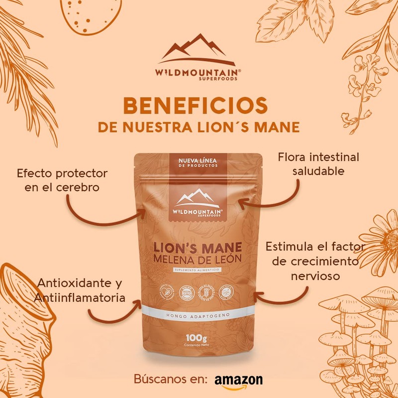 WILDMOUNTAIN - MELENA DE LEON EN POLVO BOLSA 100gr.