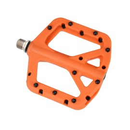 FIFTY-FIFTY Bicycle Pedals, Nylon Composite MTB Pedals, Non-Slip Mountain Bike Pedals, 9/16 Inch Flat Pedal MTB for All Mountain, Enduro, Downhill, E-Bike (Orange)