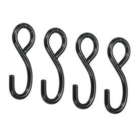 sourcing map Ratchet Strap S Hook Load 1102 Lbs 106mm Length for 1" Tie Down Strap Webbing Car Truck Trailer Pack of 4