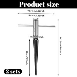 2 PCS T Handle Tapered Reamer Set, 6 Fluted Chamfer Reaming Tool Guitar Tapered Hole Reamer Tool, 1/8"-1/2" (3-13mm) Guitar Bridge Pin Hole Handle Reamers Taper Hand Reamers for Wood Latches