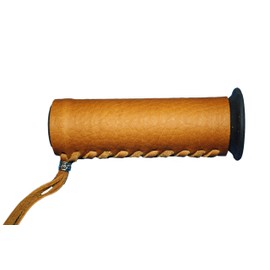 Heavy Duty Tan Leather Motorcycle Grip Covers for Indian Scout and Scout Sixty