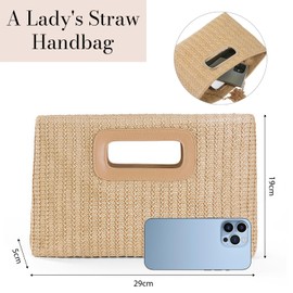 Cosmeria Small Beach Bag, Braided Beach Bag for Women, Summer Beach Bag with Handle, Ideal Holiday Bag and Boho Beach Bag