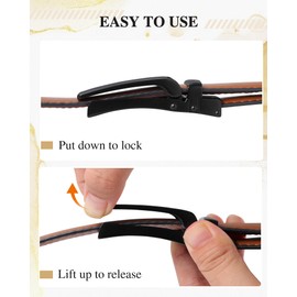 MONOPA Boys Dress Ratchet Belt - Kid Leather Belt with Metal Buckle for Youth Teen Boys(Brown, Black Buckle, 90cm)