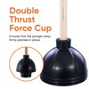 Superio Heavy Duty Plunger with 21 Inch Wooden Handle, Black