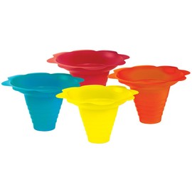 Paragon - Manufactured Fun 8-Ounce SNO-Cone Flower Drip Tray Cups, Multicolor, 100-Cup Case