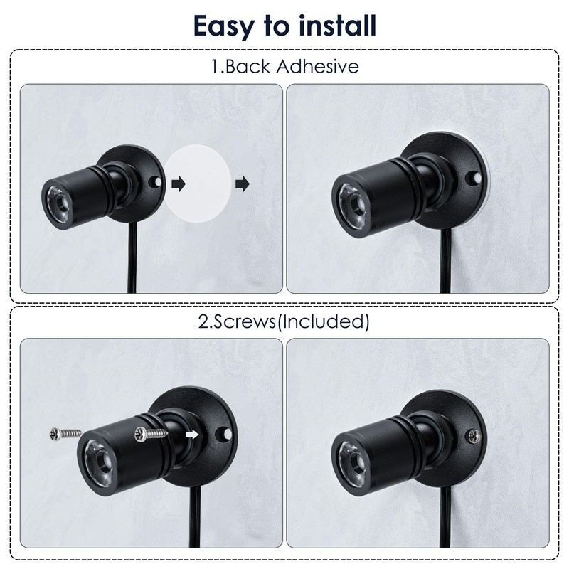 DEDC 6pcs Mini LED Spot Lights, 1W 5V 3000K Under