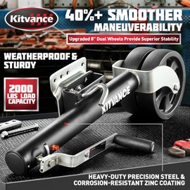 Upgraded 2000lbs Boat Trailer Jack with 8" Dual Wheels- Heavy Duty Boat Trailer Tongue Jack with Removable Handle, Dual Wheel Marine Trailer Jack for RV Boat Utility Yacht Trailer, 12" Vertical Travel