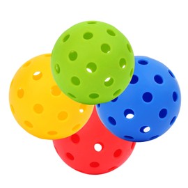 ZQuintuplian 4 Pcs Pickleball Balls, Padel Balls, 40 Holes ball, Balls for Amateurs Indoor and Outdoor Sport, 4 Colors, Balls for Outdoor Pickleball Practice and Match Play