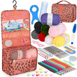Coopay Crochet Kits for Beginners Adults with Instructions, Crochet Beginners Kit for Kids, Crochet Hooks Set with Wool and Case, Best Starter Crochet Kit, Knitting and Crochet Set