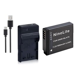 NinoLite 3点セット DMW-BLH7 互換 バッテリー +USB型 充電器 +海外用交換プラグ dc120dmwblh7