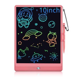 XZBB 1pc 10 Inch LCD Writing Tablet for Kids, Toddler Drawing Pad Doodle Board with Anti-Lost Stylus, Educational Learning Toy for Kids. Ideal Gift for Adults at Home, School, and Office（Pink）