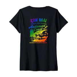 Womens Koh Ngai Dive Adventure Andaman Coast V-Neck T-Shirt