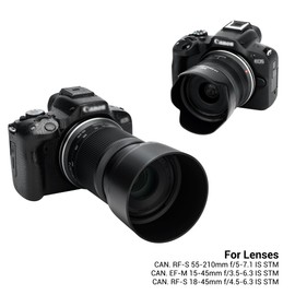 JJC Lens Hood Set for Canon RF-S 55-210mm F5-7.1 IS STM Lens & Canon EF-M 15-45mm f/3.5-6.3 IS STM Lens & Canon RF-S 18-45mm f/4.5-6.3 IS STM Lens - Replace Canon ET-60B & EW-53