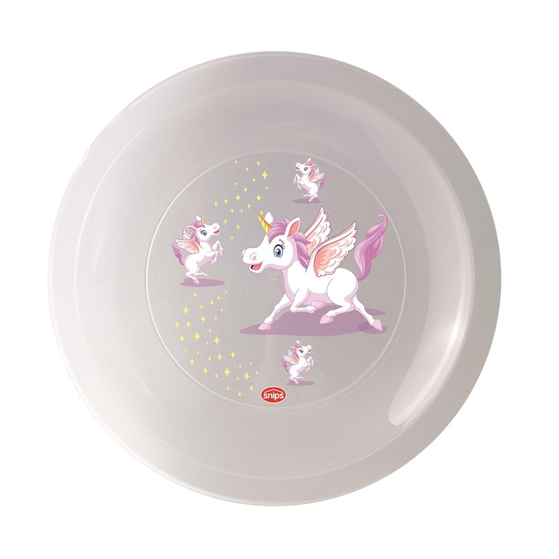 Snips, Set of 12 Washable Hard Plastic Plates, Reusable Plastic