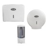 Kit Oval Bco Dispensa Higiénico + Jabonera + Despacha Toalla