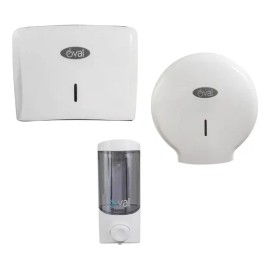 Kit Oval Bco Dispensa Higiénico + Jabonera + Despacha Toalla