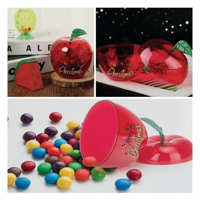 heffiso Large Apple Shape Cookie Jars, Large Plastic Candy Jars