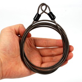 Stainless Steel Safety Cable Lock, Outdoor Clothesline, Outdoor Travel Security Cable Lock, 6.5ft 2.5mm Braided Steel Coated Safety Cable Luggage Lock, Safety Cable Wire Rope Double Loop Lightweight