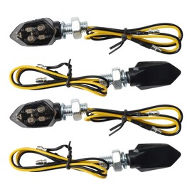 Pack of 4 Motorcycle Indicators 12 V LED with E Number, Mini 5 LED M8 E-Mark E24 Tested, IP65 Waterproof Indicator Light Universal for Motorcycle, Moped, Scooter, Bicycle, Motocross, Quad