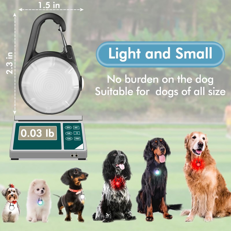 4 Modes Dog Collar Light，2 Packs IP68 Waterproof Dog Lights