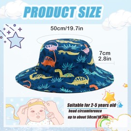 Baby Sun Hat Toddler Sun Protection Animal Cap Unisex Summer Bucket Hat, Kids Bucket Hat, with Adjustable Chin Strap UPF 50+ Blue