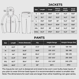 KastKing AquaLite Waterproof Rain Suit for Men and Women, Loose Fit, Lightweight, Durable Outdoor Gear for Fishing, Hiking