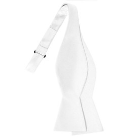 KissTies Silver Self Tied Bow Ties Satin Sterling Off White Bowties