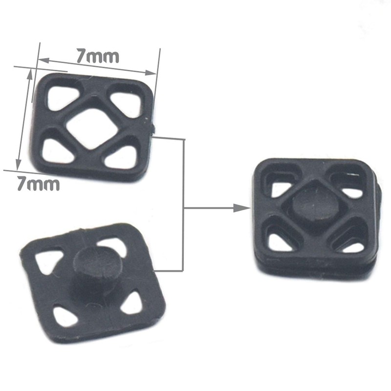 Bluemoona 60 Sets - 7mm Plastic Poppers Press Studs Sew